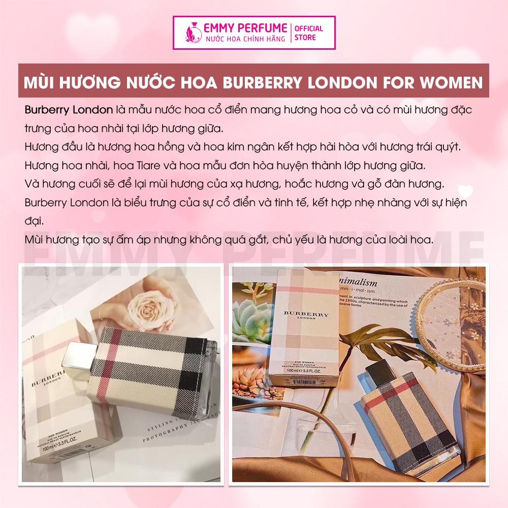 Nước hoa nữ Burberry London For Women - Dòng nước hoa nữ đa dụng dễ dùng cho học sinh sinh viên - EmmyPer