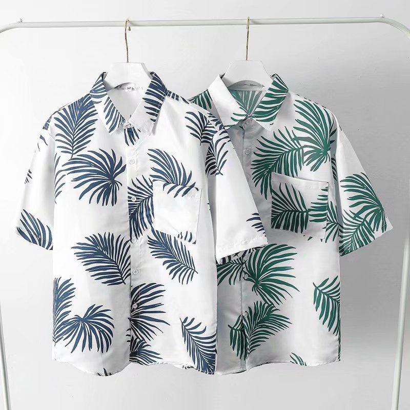 Áo Sơ Mi Tay Ngắn Dáng Rộng In Họa Tiết Lá Phong Phong Cách Hip Hop Thời Trang Mùa Hè Cho Nam Và Nữ Size M-3XL