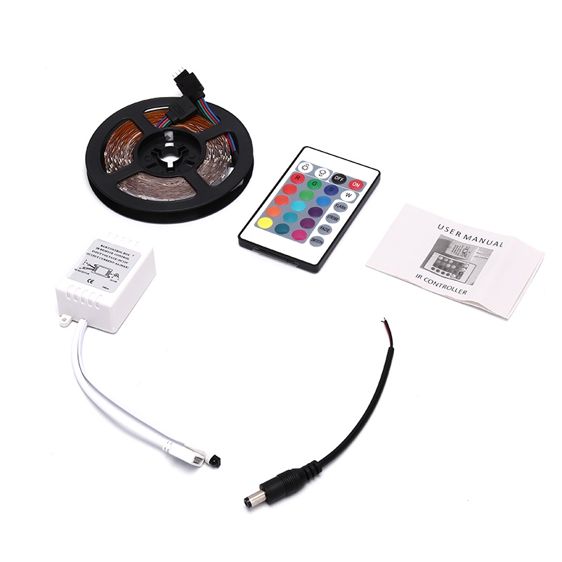 Dây Đèn LED 5M 3528 SMD RGB 600 Bóng 24 Bóng Có Điều Khiển Từ Xa Tiện Dụng