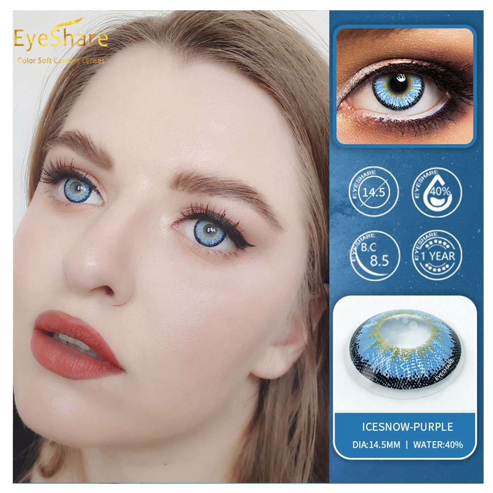 EYESHARE [Hàng mới về] Cặp kính áp tròng hóa trang Icesnow độc đáo