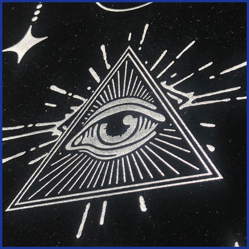 Khăn Trải Bàn Bói Tarot Hình Vuông Bằng Vải Flannel In Mắt Trăng Ai Cập