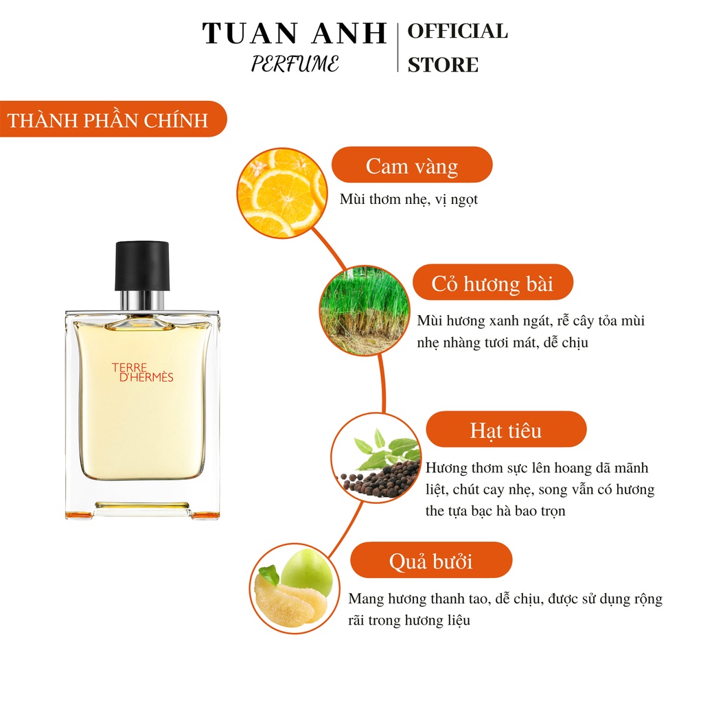 Nước hoa nam chính hãng thơm lâu Hermes Terre D'hermes EDT cao cấp TUANANHPERFUME