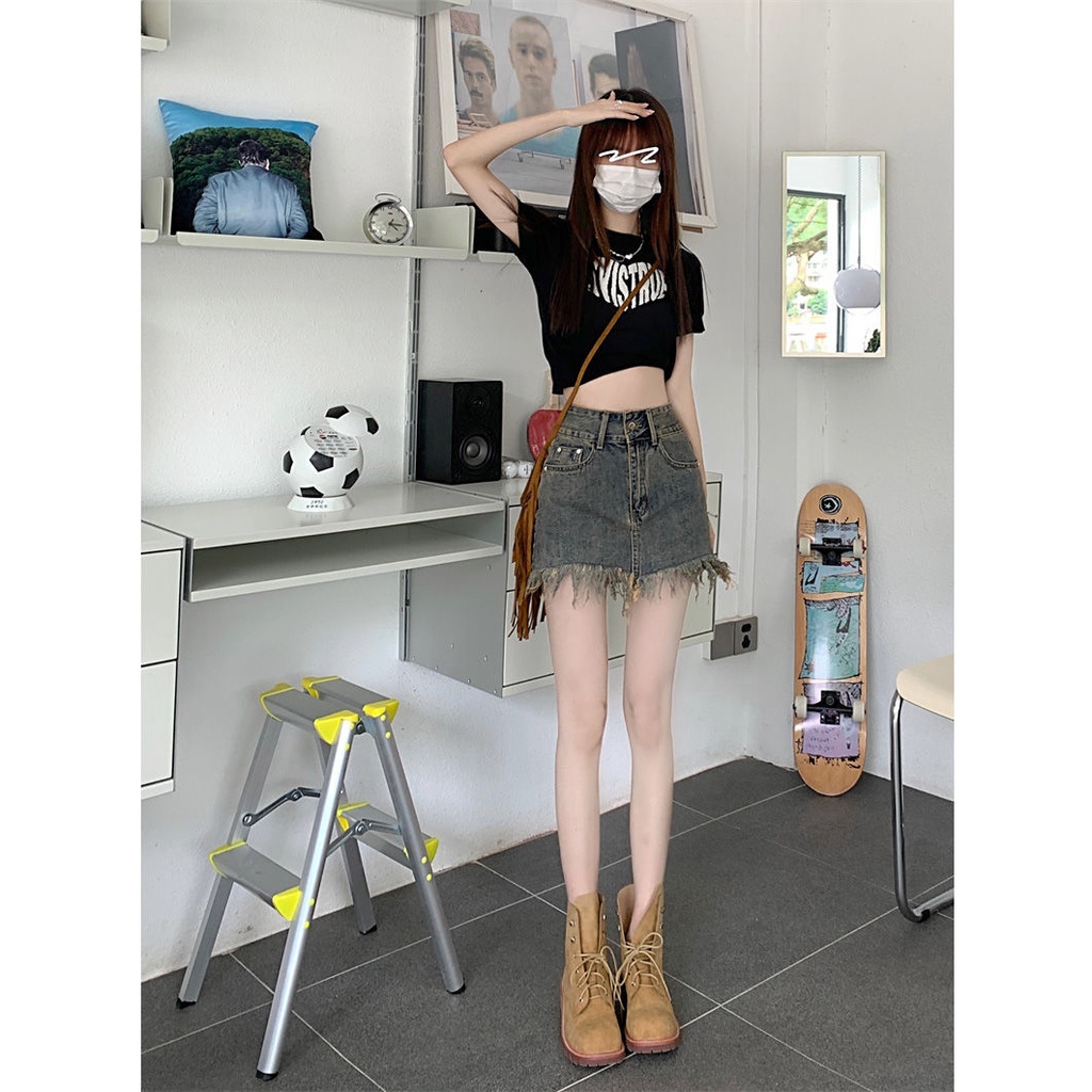 Chân váy denim JSC ngắn lưng cao phong cách hip hop thời trang mùa hè cho nữ