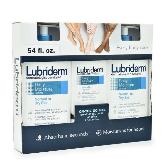 Set 3 Chai Sữa dưỡng thể Body LUBRIDERM Daily Moisture Lotion - 54 fl.oz
