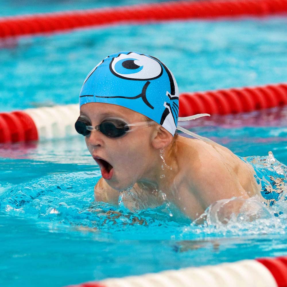 Mũ Bơi Silicon Co Giãn Họa Tiết Hoạt Hình Cho Bé