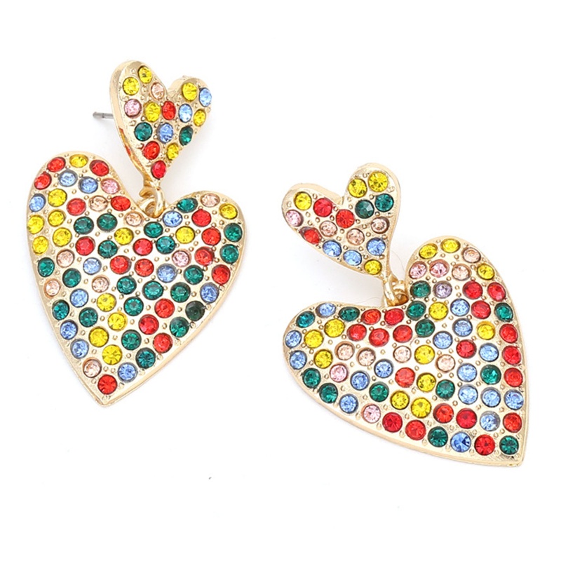 Đôi Khuyên Tai Dài Hình Trái Tim Phong Cách Vintage Thời Trang Cho Nữ