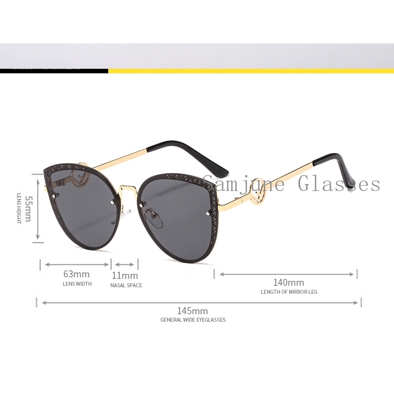 Mắt kính mắt mèo màu gradient sang trọng chống tia UV400 Samjune