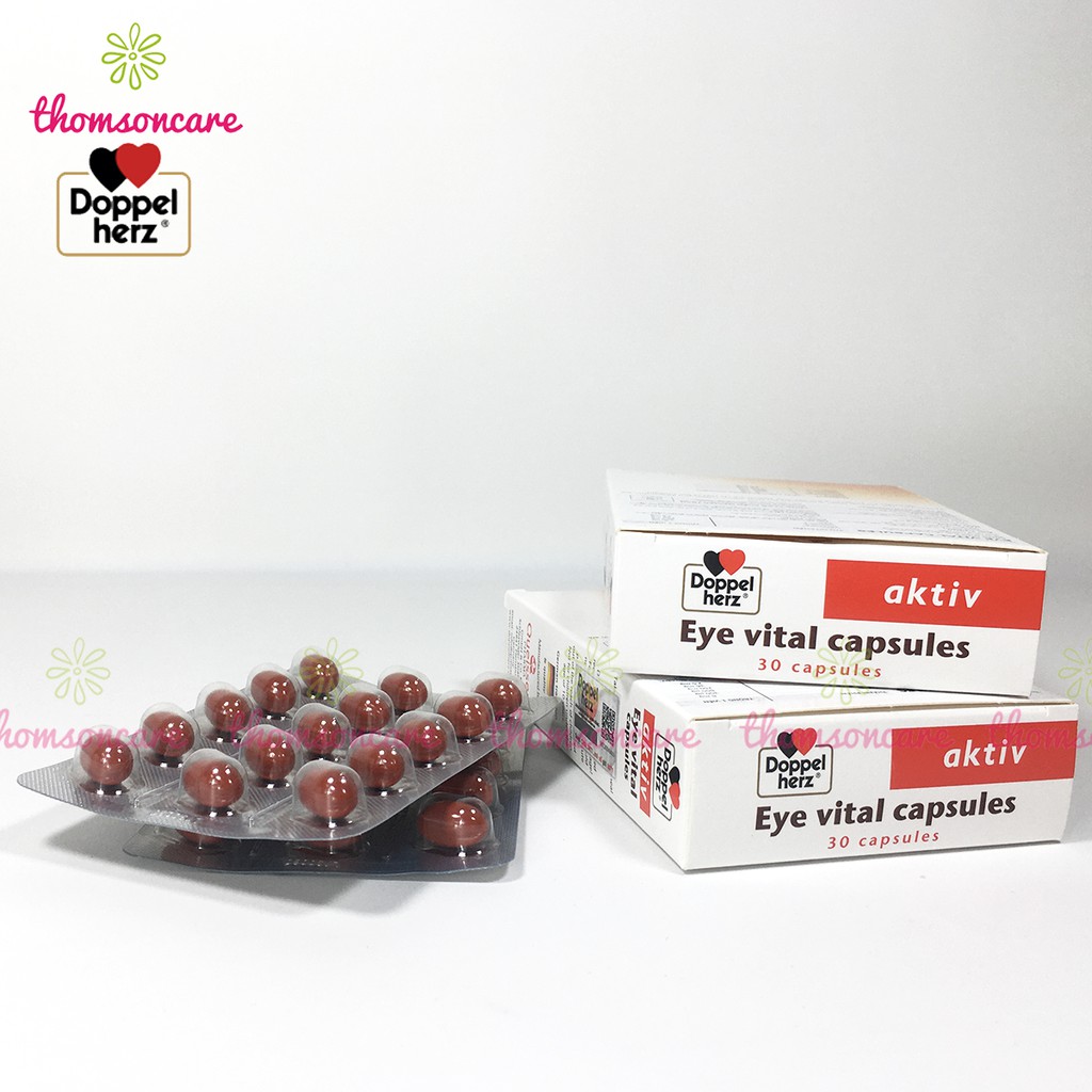 Viên sáng mắt Aktiv Eye Vital của Doppelherz Aktiv từ Đức, giảm mỏi mắt, bổ mắt từ vitamin A, lutein | BigBuy360 - bigbuy360.vn