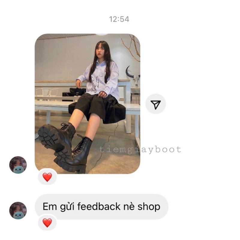 Boot Chiến Binh Đế Đinh⚡FREESHIP Có sẵn⚡ Siêu Êm - Mix Vải KQ55(Full Box Logo Tiệm Giày Boot)