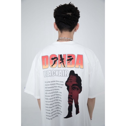 Áo thun oversize BLACK AIR DONDA WASHED - Áo phông vintage form rộng