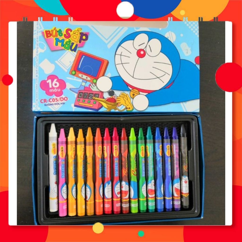 BÚT SÁP MÀU COLORKIT HÌNH DORAEMON CHO BÉ