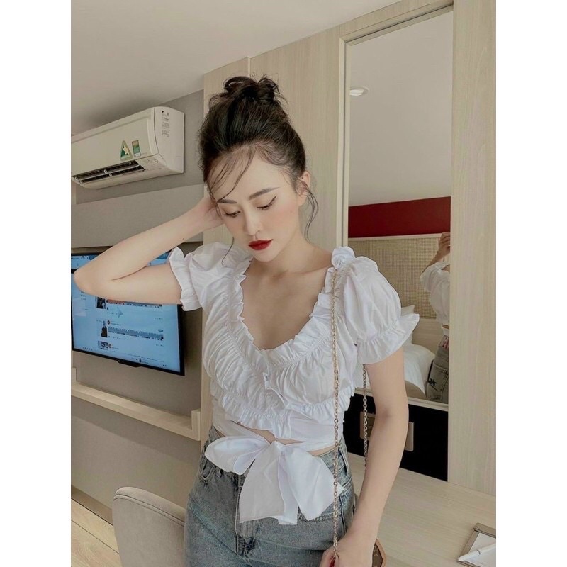 ÁO VOAN BÈO CỘT NƠ EO
