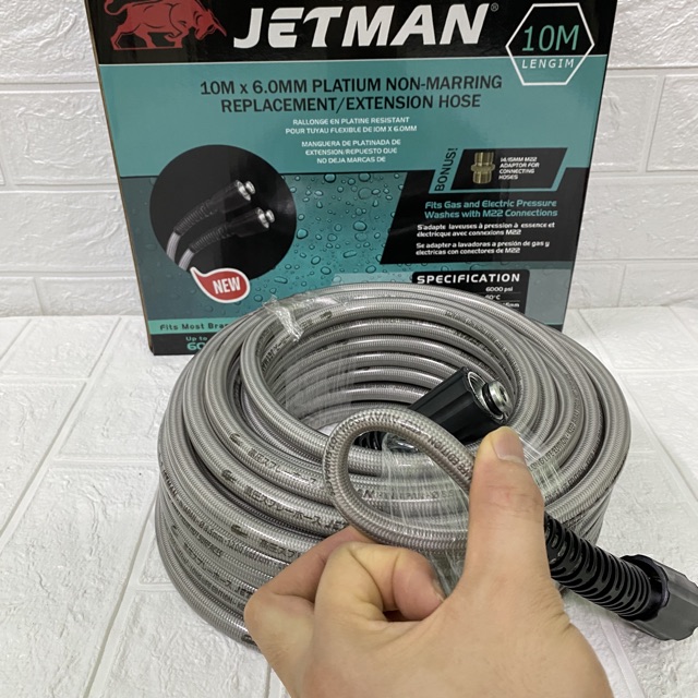 Dây Rửa Xe Áp Lực Cao JETMAN độ dày 4 Lớp - Hàng Chính Hãng