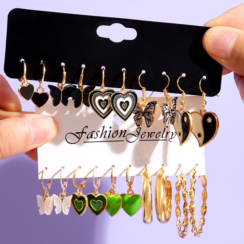 Set bông tai nữ AY kiểu dáng đa dạng nhiều màu thời trang cho nữ