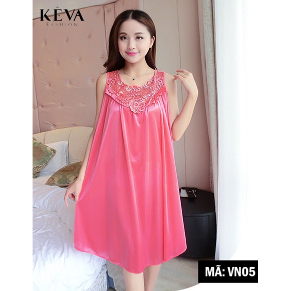 Váy ngủ nữ lụa satin cao cấp - Thương hiệu Keva - Mã VN