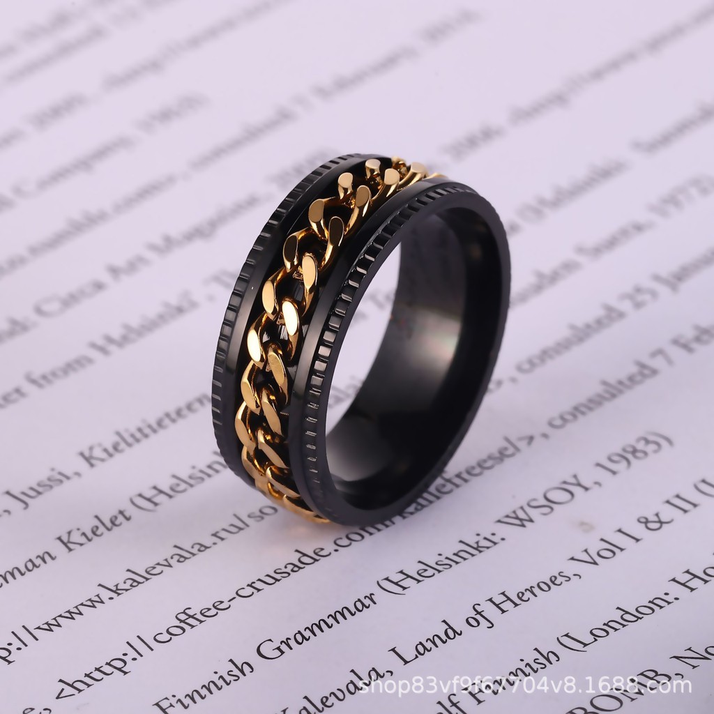 NHẪN NAM TITAN PHỐI XÍCH KHÍA CẮT ĐỘC ĐÁO KHUI BIA TREND 2022