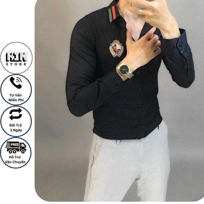 Áo Sơ Mi Viền Cổ Hai Sọc Thiết Kế Sang Chảnh, Lịch Lãm, HIN ITTD14
