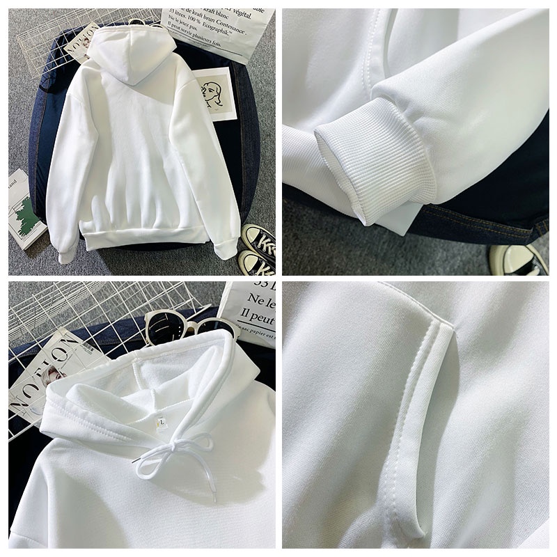 Áo Hoodie Lông Cừu Tay Dài Dáng Rộng Thời Trang Dành Cho Nữ