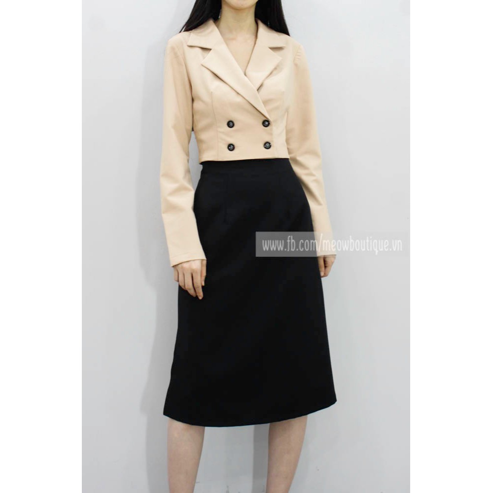 [Mã FADIRECT20 giảm 20K đơn 150K] [Hình thật tự chụp] Váy Công Sở Form A Dài Xẻ 1 bên hông Meow Boutique | BigBuy360 - bigbuy360.vn