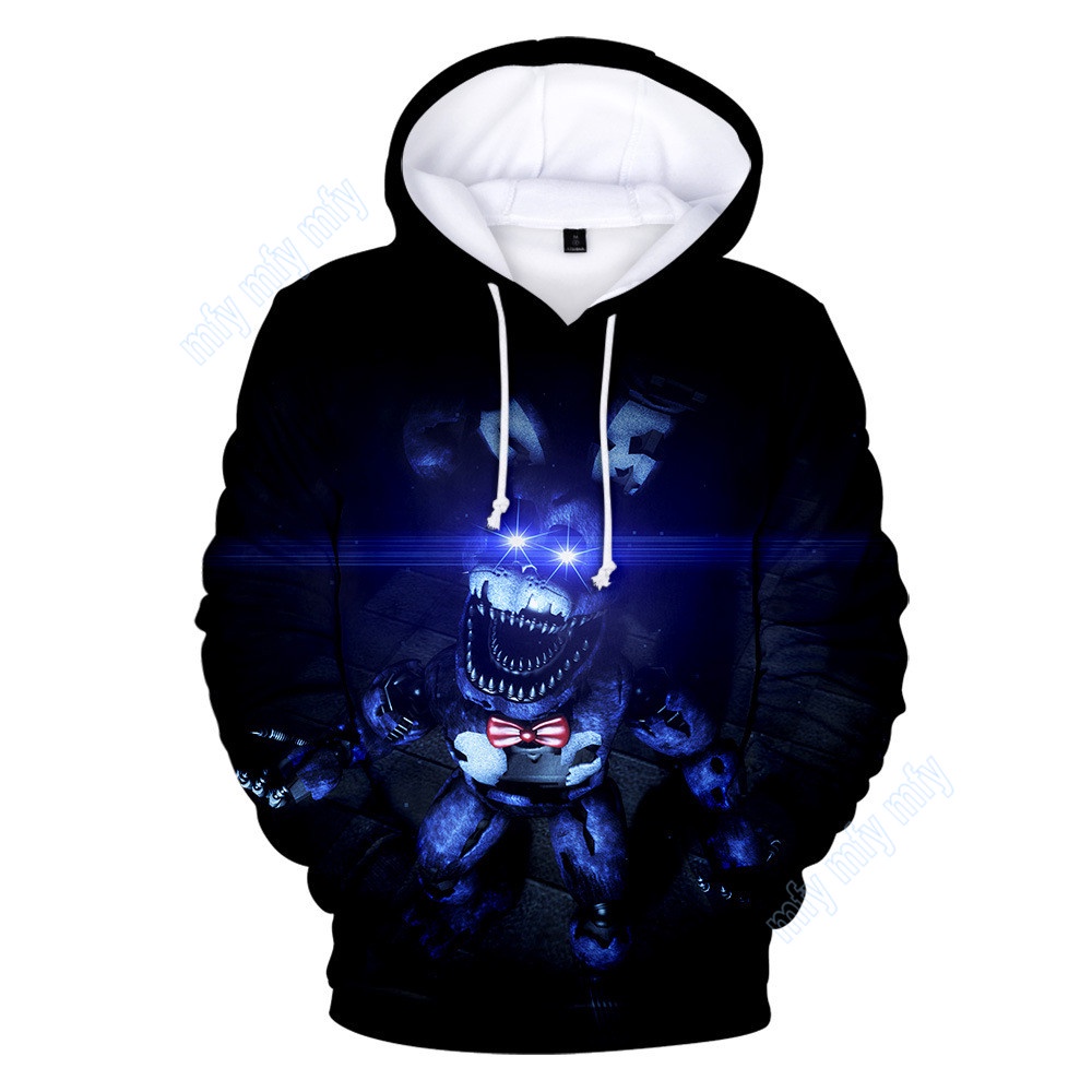 Áo Khoác Hoodie Chui Cổ In Hình Five Nights at Freddy 'S 3D Cho Bé Trai / Bé Gái