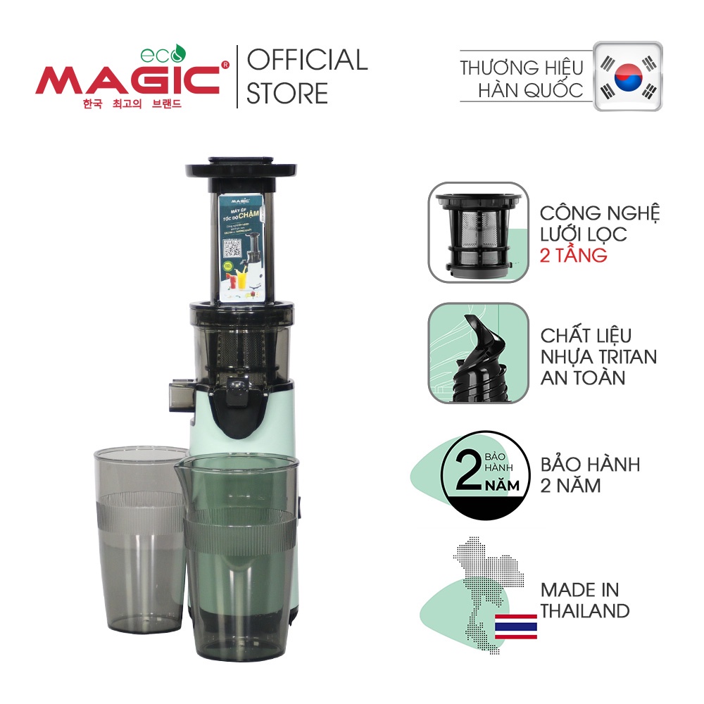 Máy ép chậm thế hệ mới Magic Eco AC131 MADE IN THAILAND,thiết kế nhỏ gọn lắp ráp nhanh,lưới lọc 2 tầng,BH chính hãng