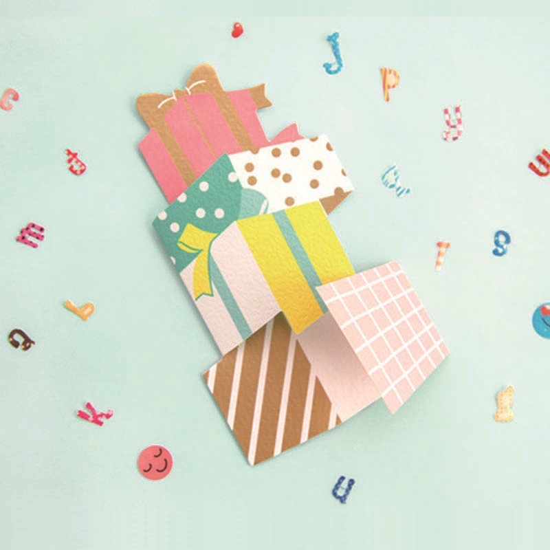 6PCS Hàn Quốc Tinh tế Tươi sáng tạo Thẻ nhỏ Phim hoạt hình Thiệp chúc mừng sinh nhật Cảm ơn Thiệp Tin nhắn Thiệp Chúc mừng Hình dạng bánh