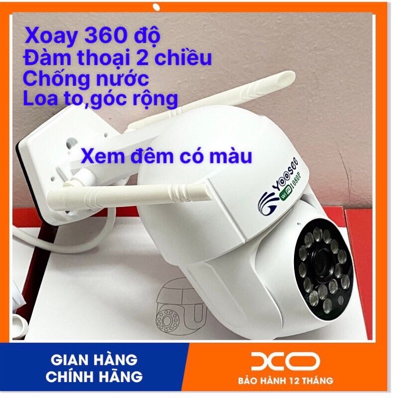 Camera Wifi Yoosee PTZ  ngoài trời,xoay 360 độ,đàm thoại 2 chiều,xem đêm có màu phát hiện chuyển động