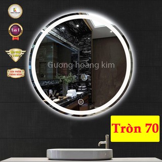 gương tròn treo tường có led cảm ứng phá sương thông minh kích thước D70 - guonghoangkim mirror
