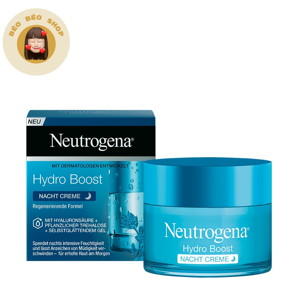 Kem dưỡng ẩm ban đêm Neutrogena Hydro Boost Nacht Creme - Mọi loại da