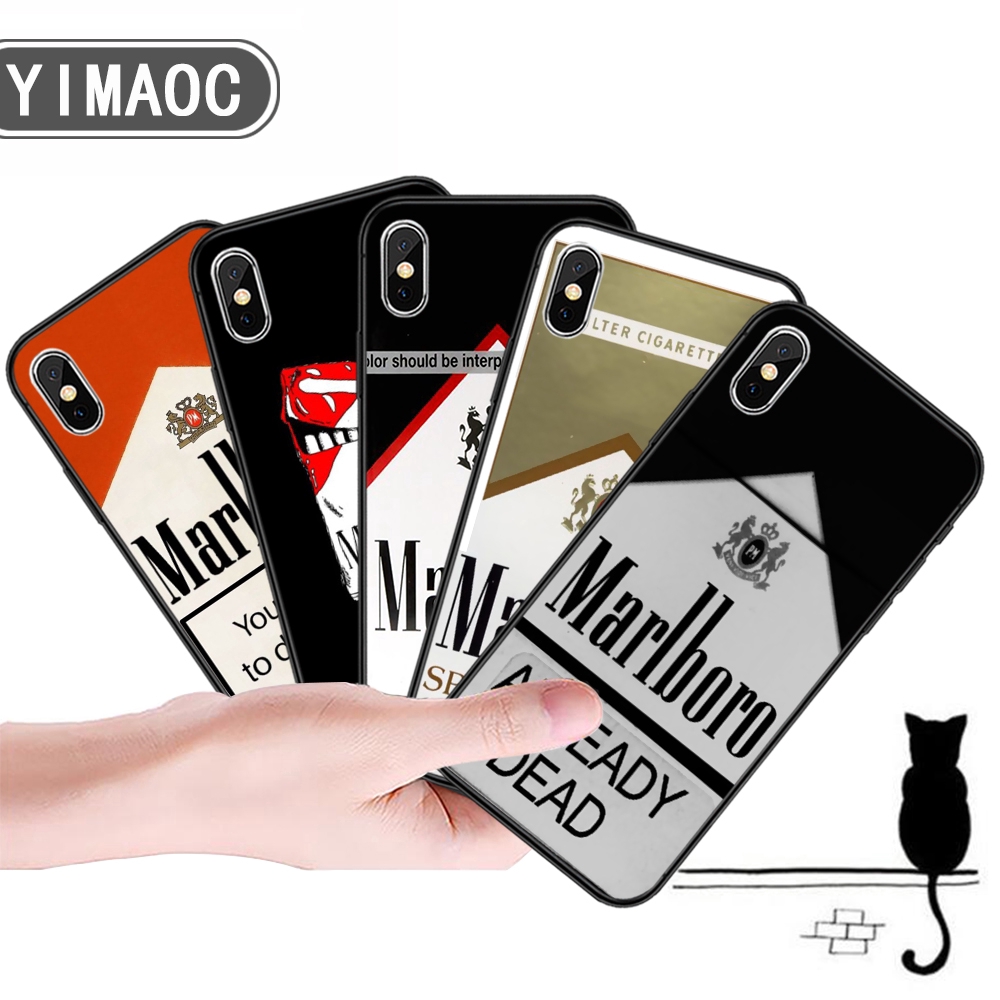 iPhone XS Max XR X 11 Pro 7 8 6 6S Plus Marlboro cigarette Soft Case