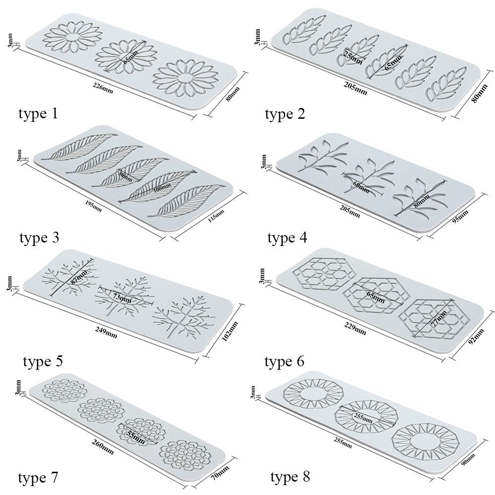 Khuôn silicone làm bánh họa tiết ren hoa lá DIY
