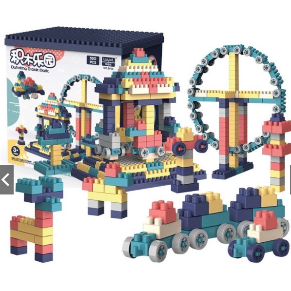 Bộ ghép hình 520 cho tiết cho bé, ghép hình phát triển tư duy cho bé, đồ chơi Lego cho bé