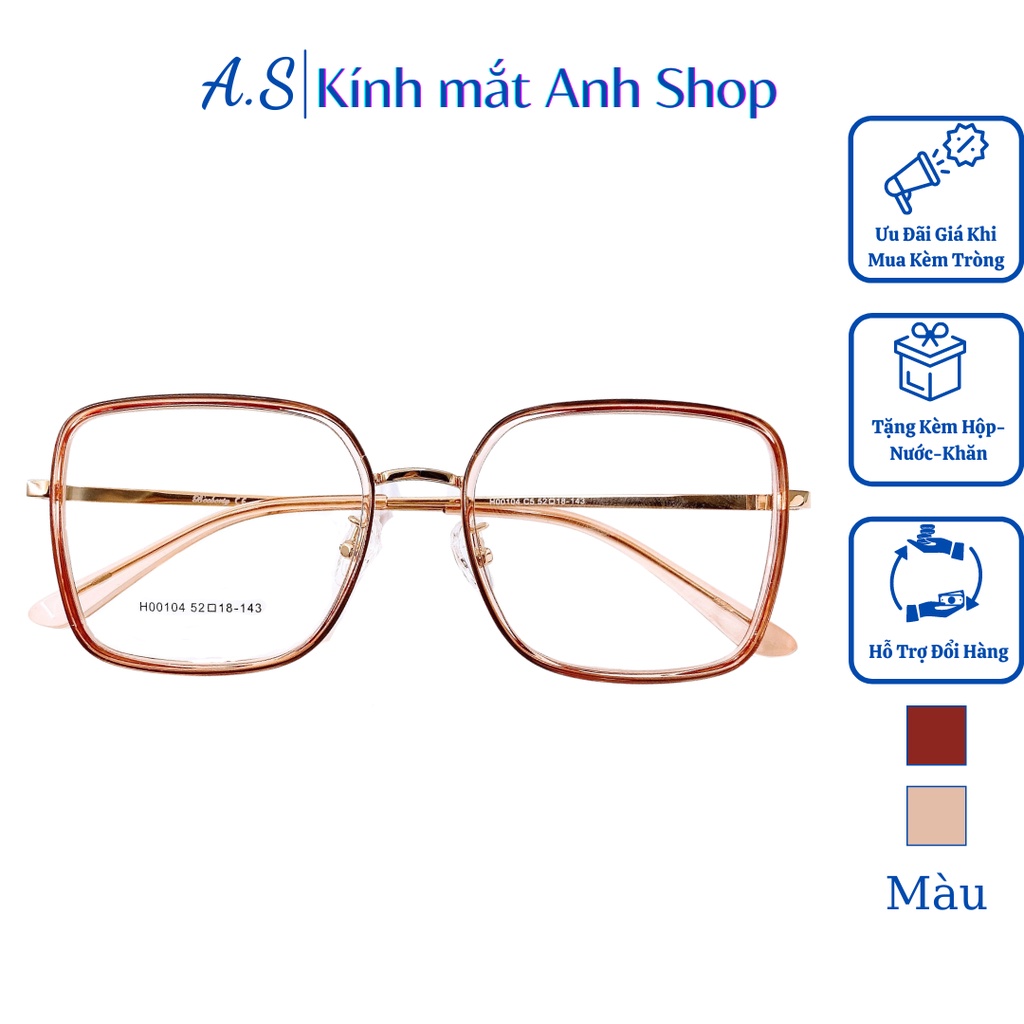 Kính vuông to chất liệu kim loại bền đẹp thời trang 00104