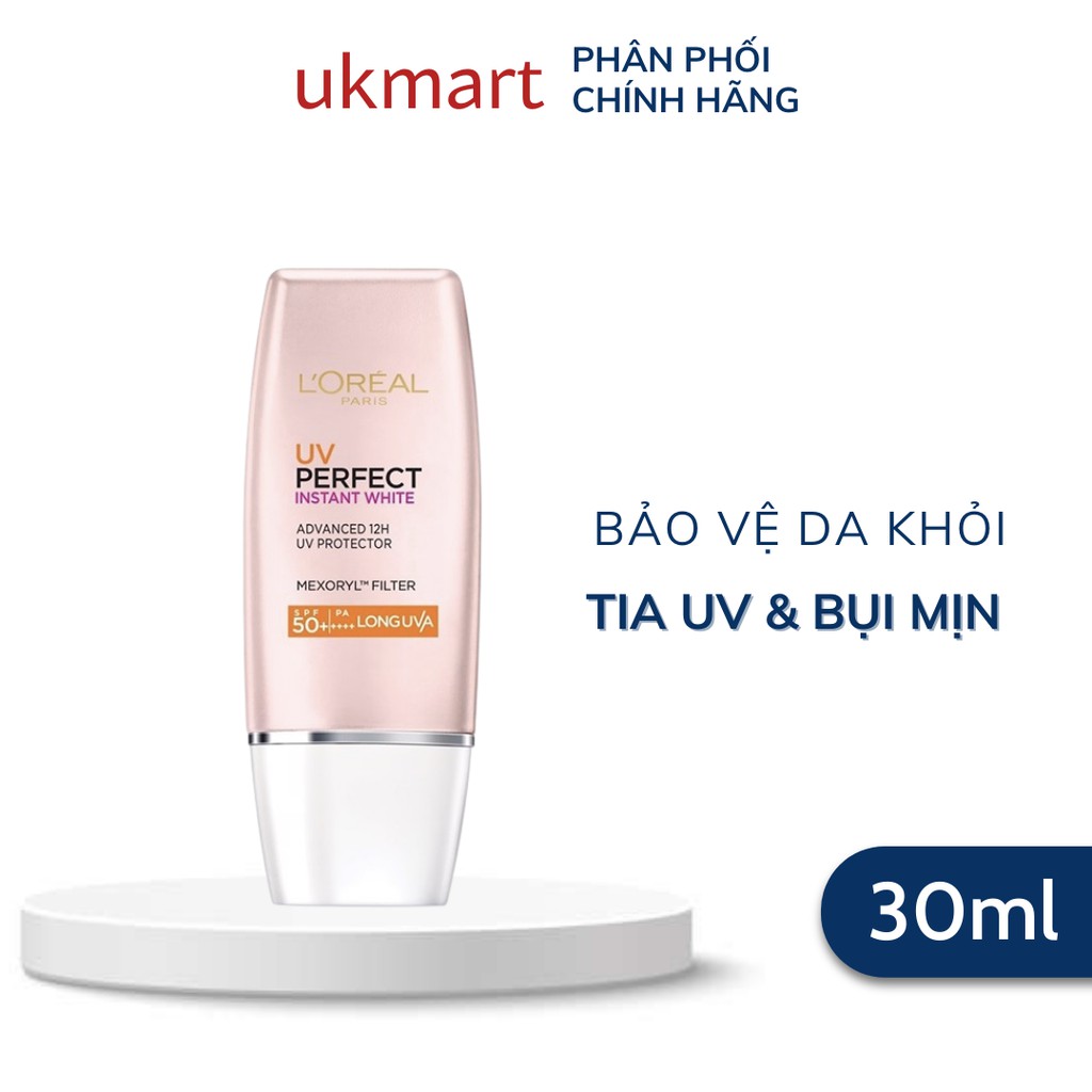 Kem Chống Nắng Trắng Sáng Tức Thì L'Oreal Paris UV Perfect Rosy SPF50+ PA++++ 30ml