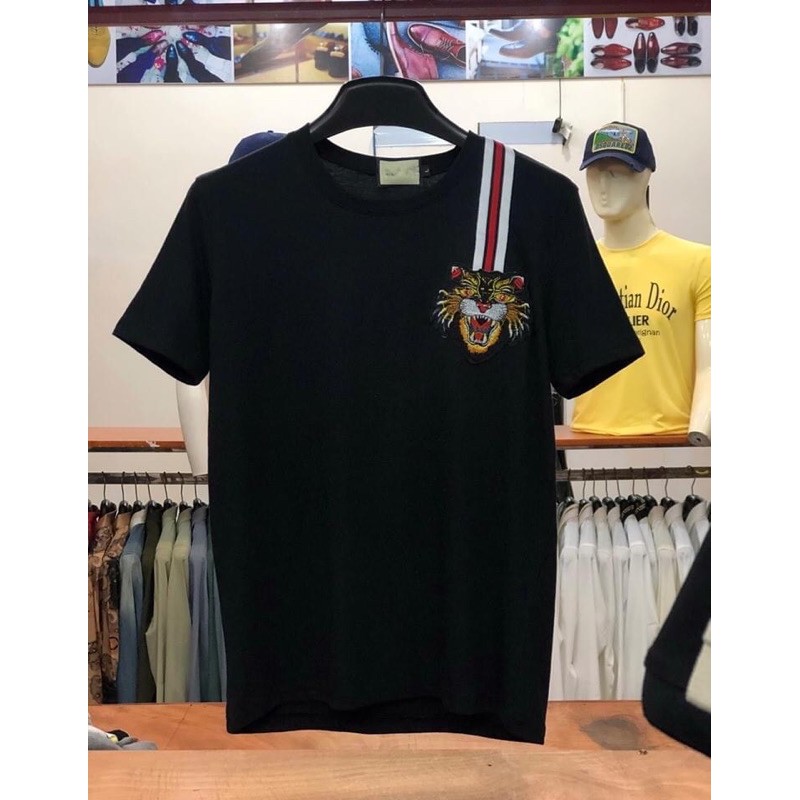 Áo Thun Nam Thêu Hình Đầu Hổ 🐯 GUCCI [FREESHIP] cotton đẹp