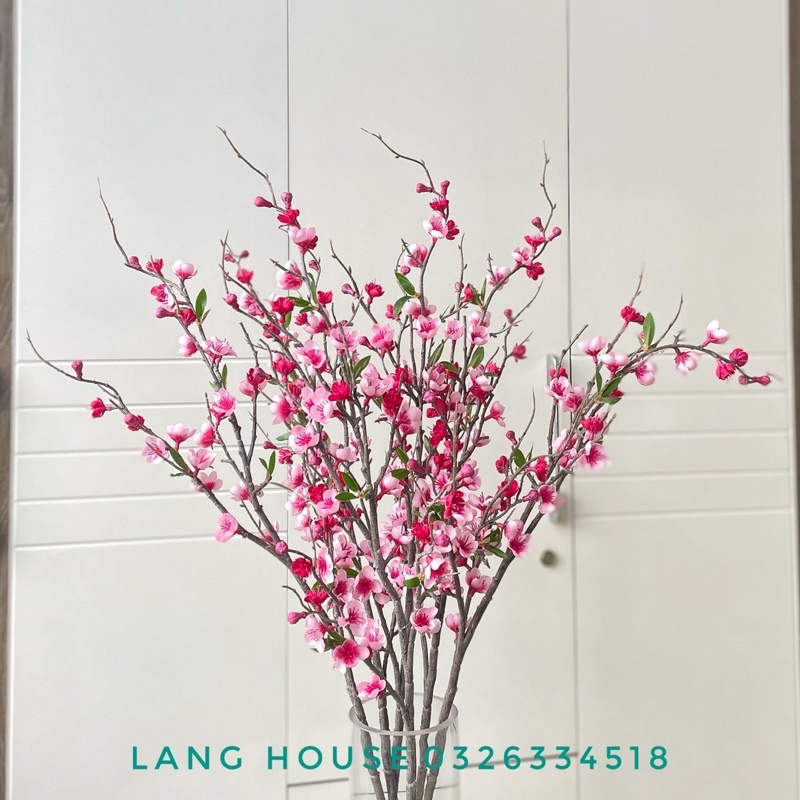 Hoa Lụa - HOA ĐÀO CAO CẤP Cành Dài 94cm