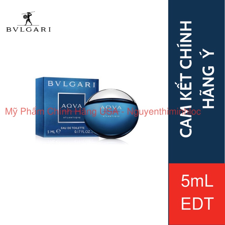 Nước hoa Mini Nam BVLGARI Aqva Atlantiqve Pour Homme EDT 5mL ( Xanh Dương)
