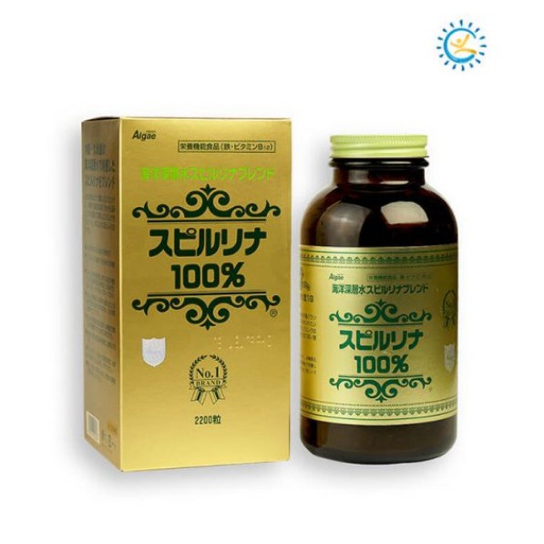 Tảo xoắn Spirulina Nhật Bản 2200 viên (date 2023) cửa sổ vàng