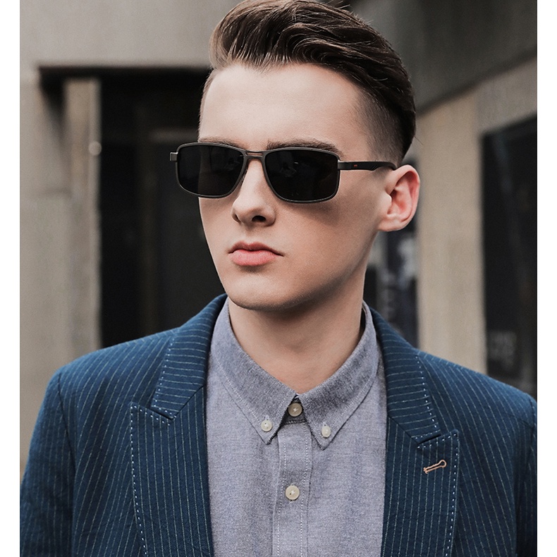 Kính mát ZELIN 5925 phân cực tròng vuông phong cách retro thời trang dành cho nam