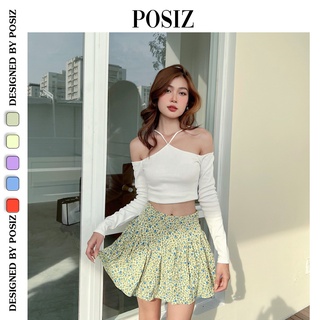 Chân váy nữ hoa xếp ly POSIZ chân váy thun xếp ly có lót quần STV08