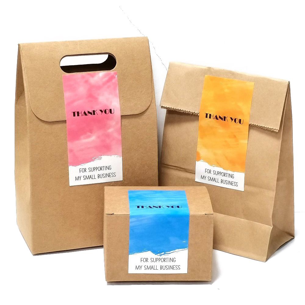 Set 50 nhãn dán in chữ thank you 5*10cm dùng trang trí hộp quà