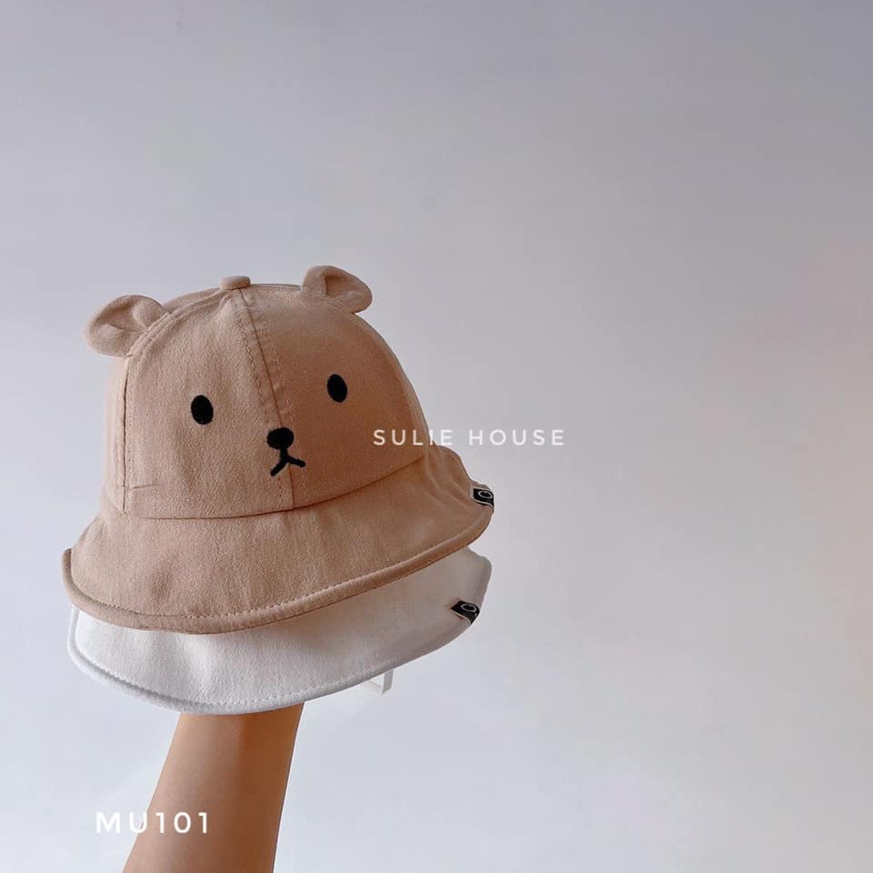Mũ rộng vàng mặt gấu - MU101