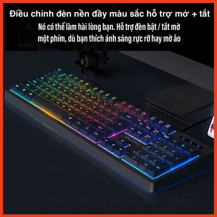 Bàn Phím Máy Tính Có Dây K200 YINOIAO Giả Cơ LED Xuyên Chữ Dùng Văn Phòng, Choi Game Cực Đã