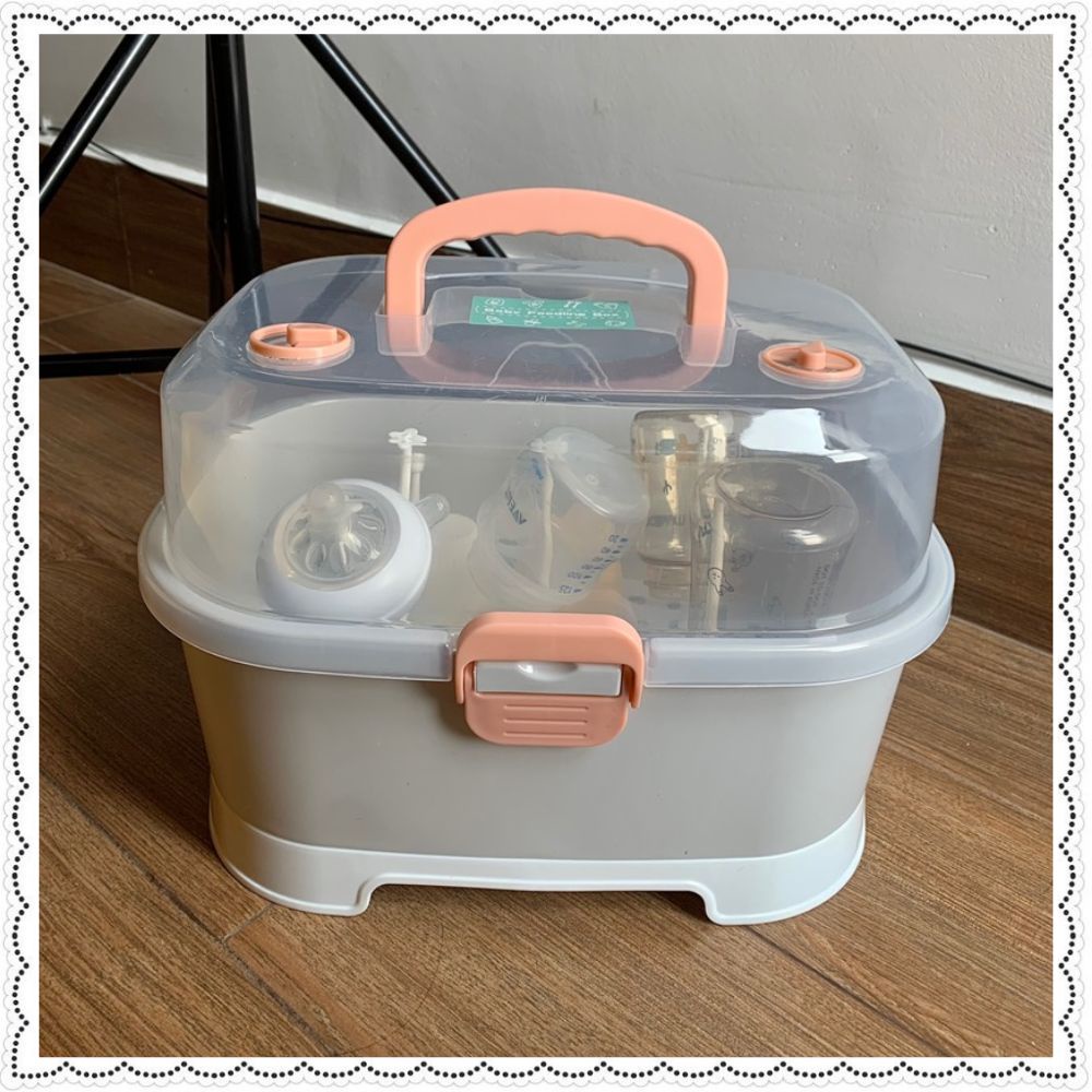 Khay úp bình sữa Jupin mẫu mới có 2 van thoát hơi ẩm - Giá đựng bình có nắp đậy