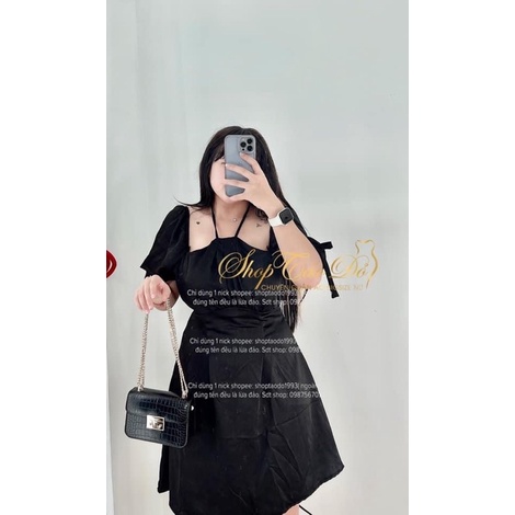 (Shop Bigsize Nữ 50kg-90kg) Đầm cổ yếm - form trên gối - Shop Táo Đỏ Bigsize | BigBuy360 - bigbuy360.vn