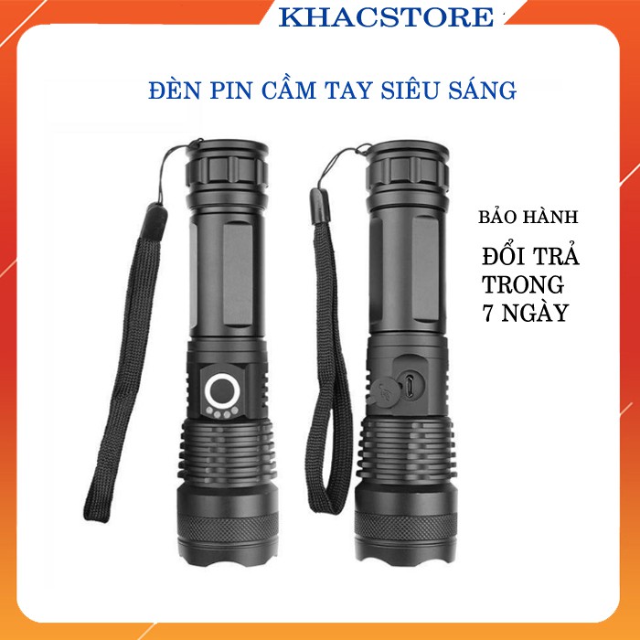 Đèn pin cầm tay siêu sáng XHP50 đèn pin chống nước chiếu xa Khacle store | BigBuy360 - bigbuy360.vn
