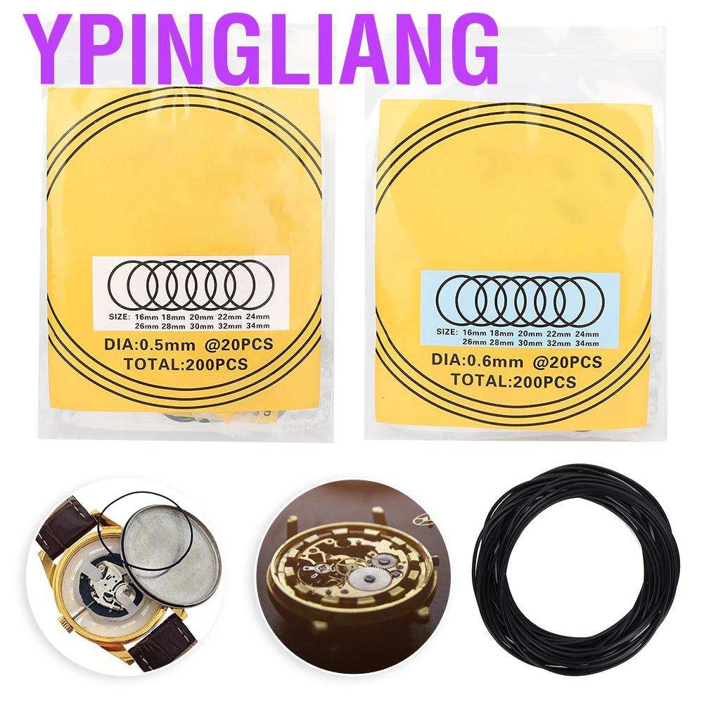 Set 200 Vòng Đệm Cao Su Chống Nước Cho Đồng Hồ Đeo Tay