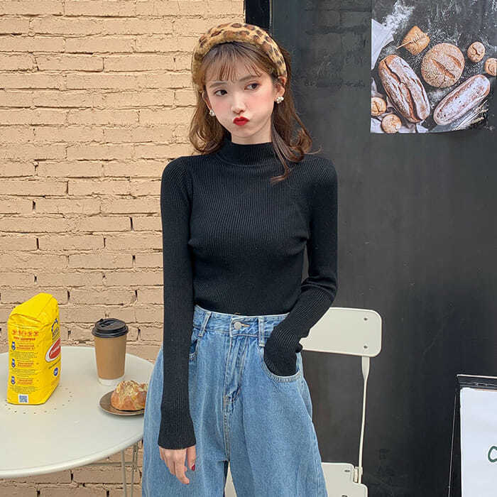 Áo Giữ Nhiệt Nữ Knitted Coat Women's Long Sleeve New Slim Solid Color Top