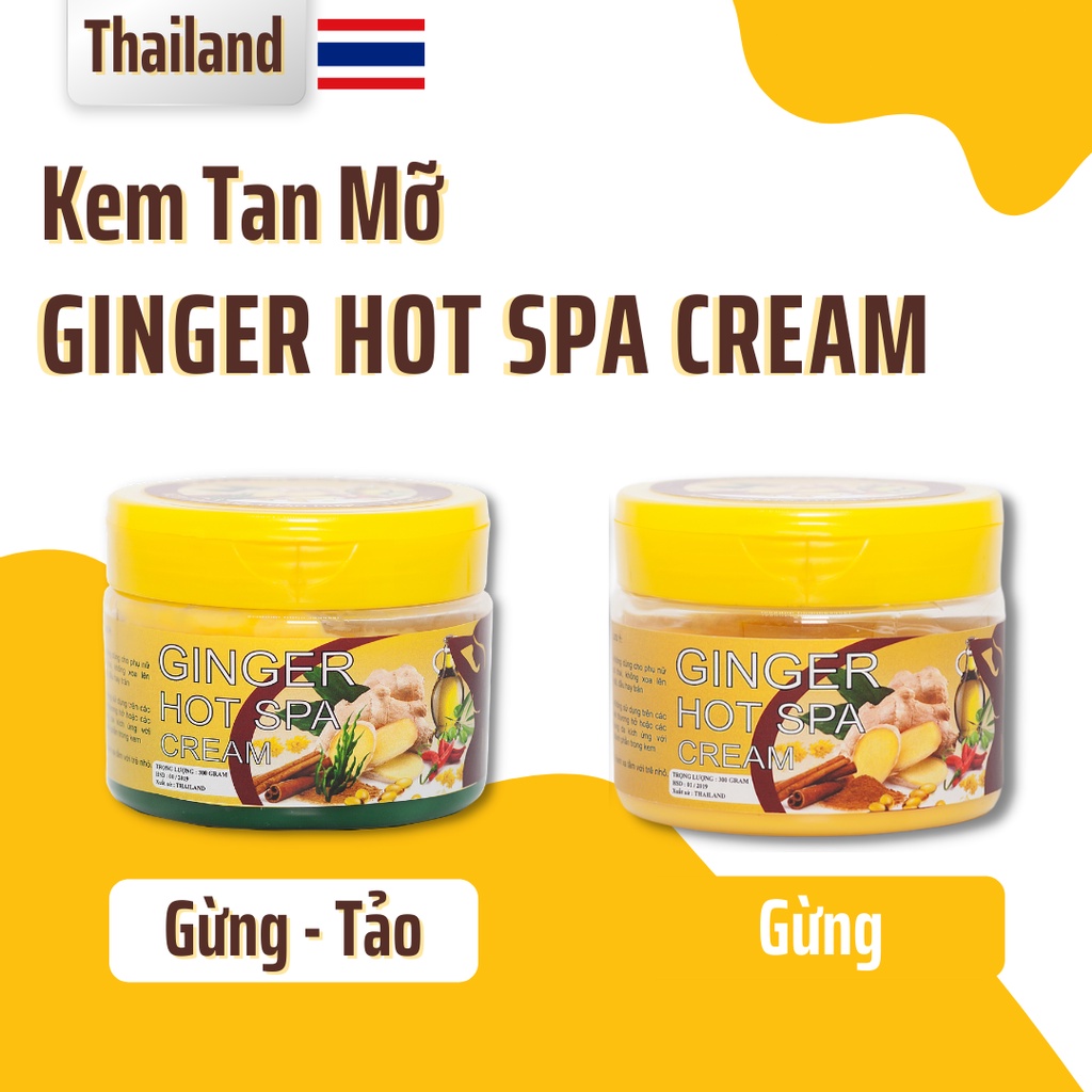 Kem tan mỡ bụng chiết xuất gừng tảo giúp giảm mỡ bụng cấp tốc Ginger Hot Spa Cream