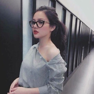 Gọng Cận Mắt Mèo Giả Cận Thời Trang Nhận Lắp Kính Cận